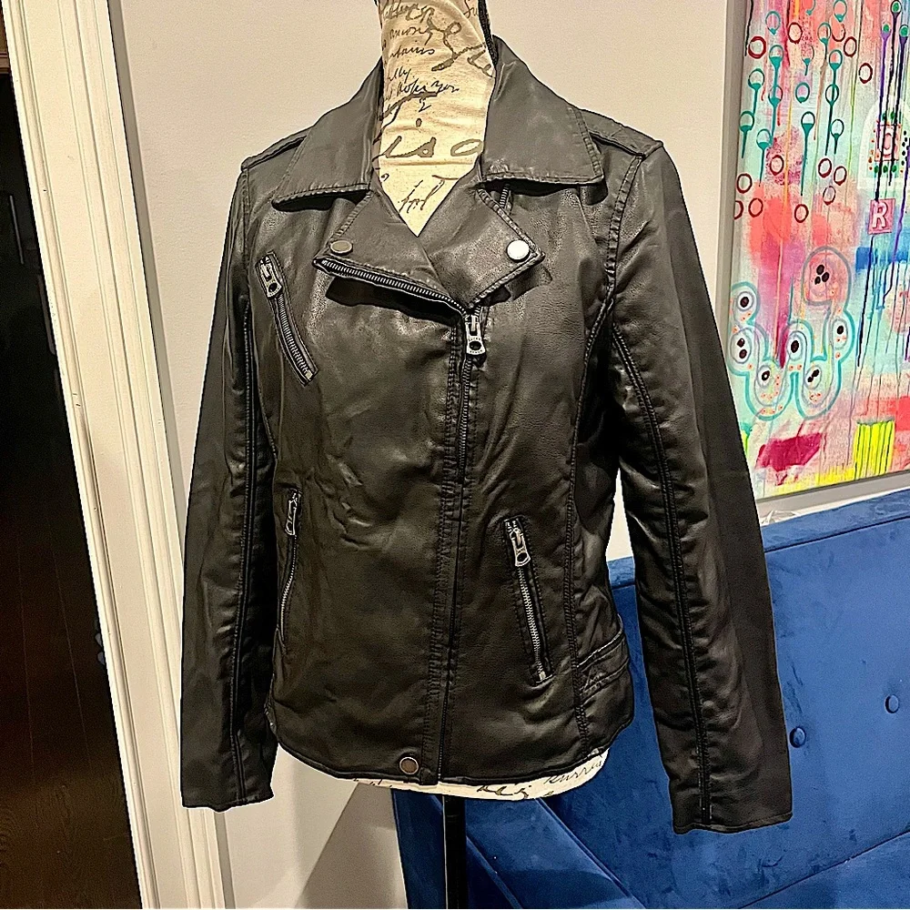 Lucky Brand Faux Leather Vegan Moto Jacket - Picture 5 of 16